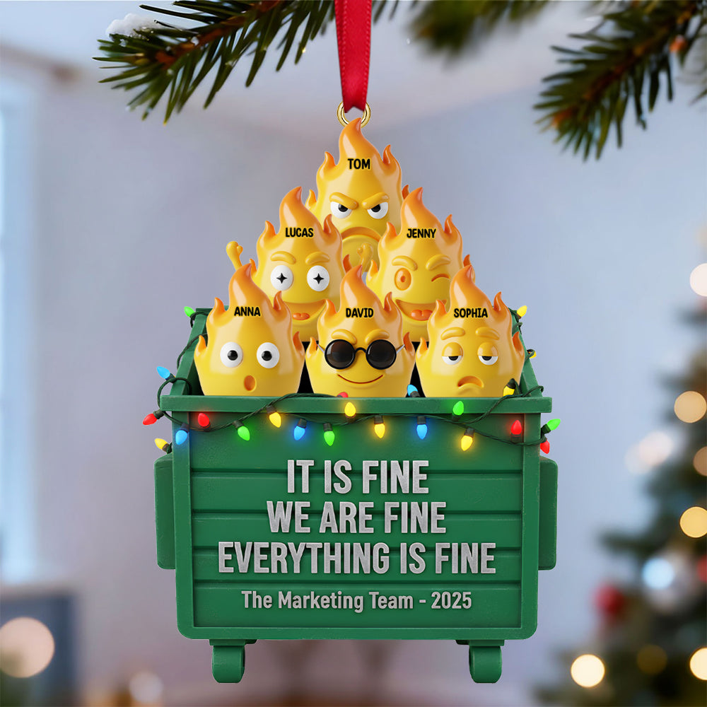 Alternative view of Personalized Funny Gifts For Coworkers Christmas Dumpster Fire Ornament 06natn101125