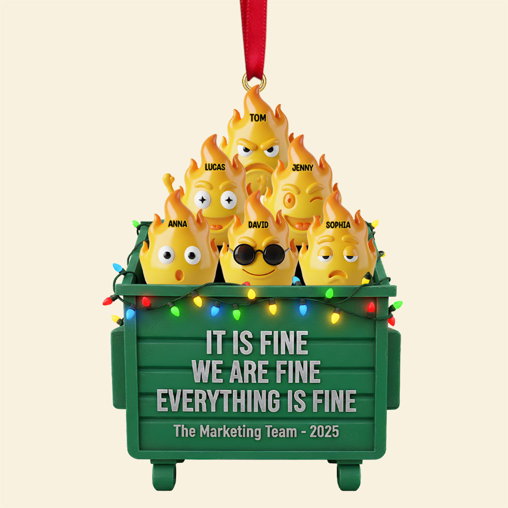 Personalized Funny Gifts For Coworkers Christmas Dumpster Fire Ornament 06natn101125 - Image 4