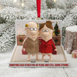 Alternative view of Personalized Funny Gifts For Old Couple Christmas Ornament 03natn021125
