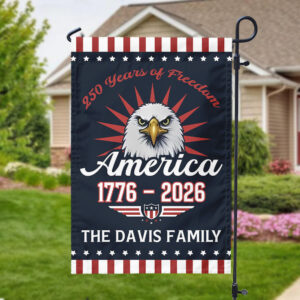 Alternative view of Personalized Gift 250 Years Of Freem Patriotic Garden Flag LM32 895339