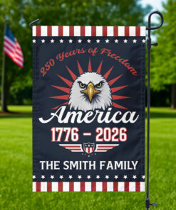 Personalized Gift 250 Years Of Freem Patriotic Garden Flag