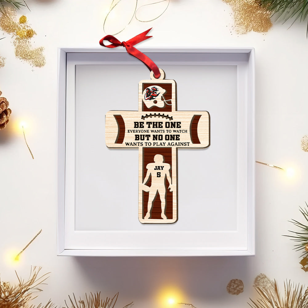 Alternative view of Personalized Gift For American Football Lovers 2 Layered Ornament 02OHLU071124