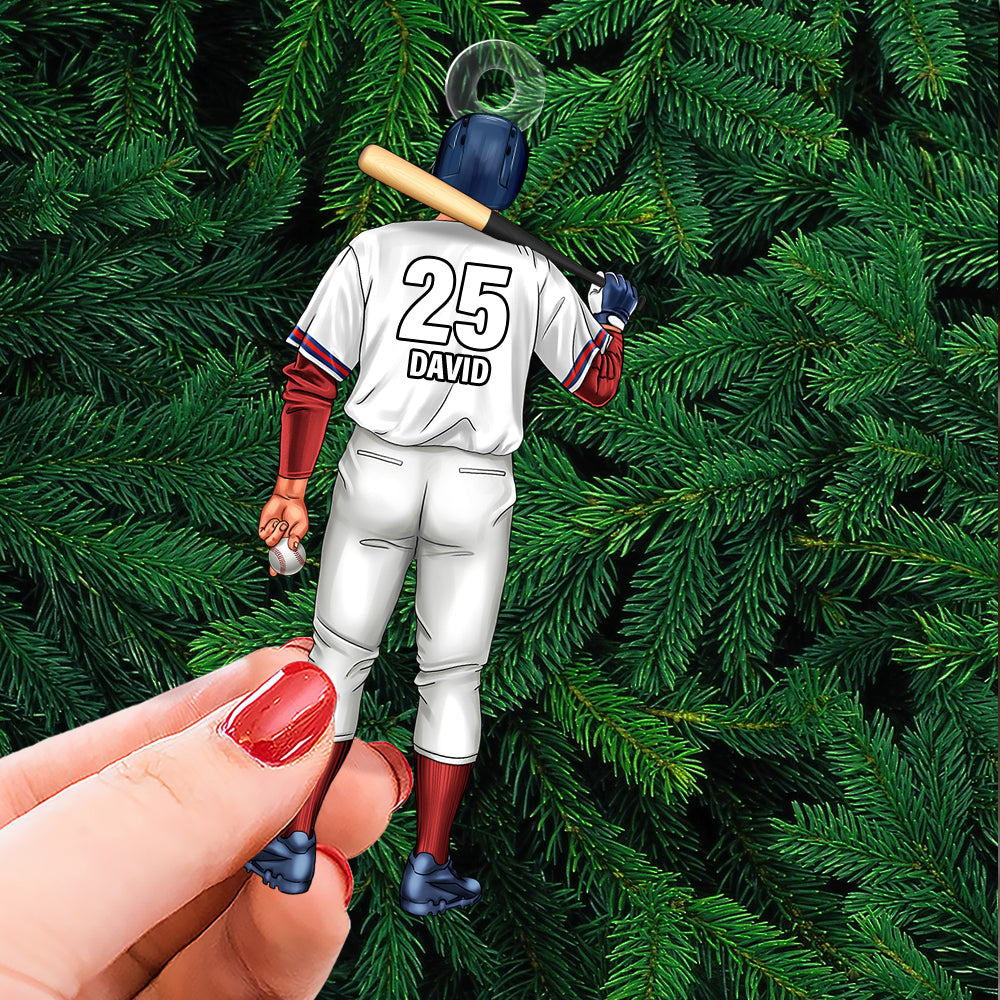 Alternative view of Personalized Gift For Baseball Batter Christmas Ornament 03ACTN141124TM