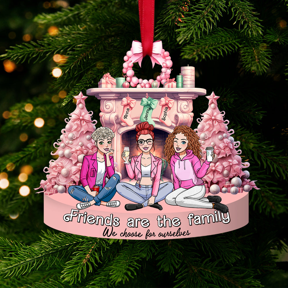 Personalized Gift For Besties Ornament, Friends Are The Family We Choose 02qhtn131124