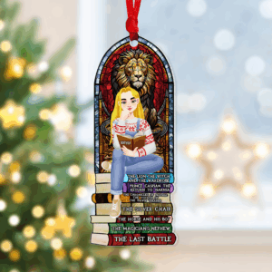 Alternative view of Personalized Gift For Book Lovers 03HUPU170924PA A Girl Sitting On Stack Of Books Reading Ornament