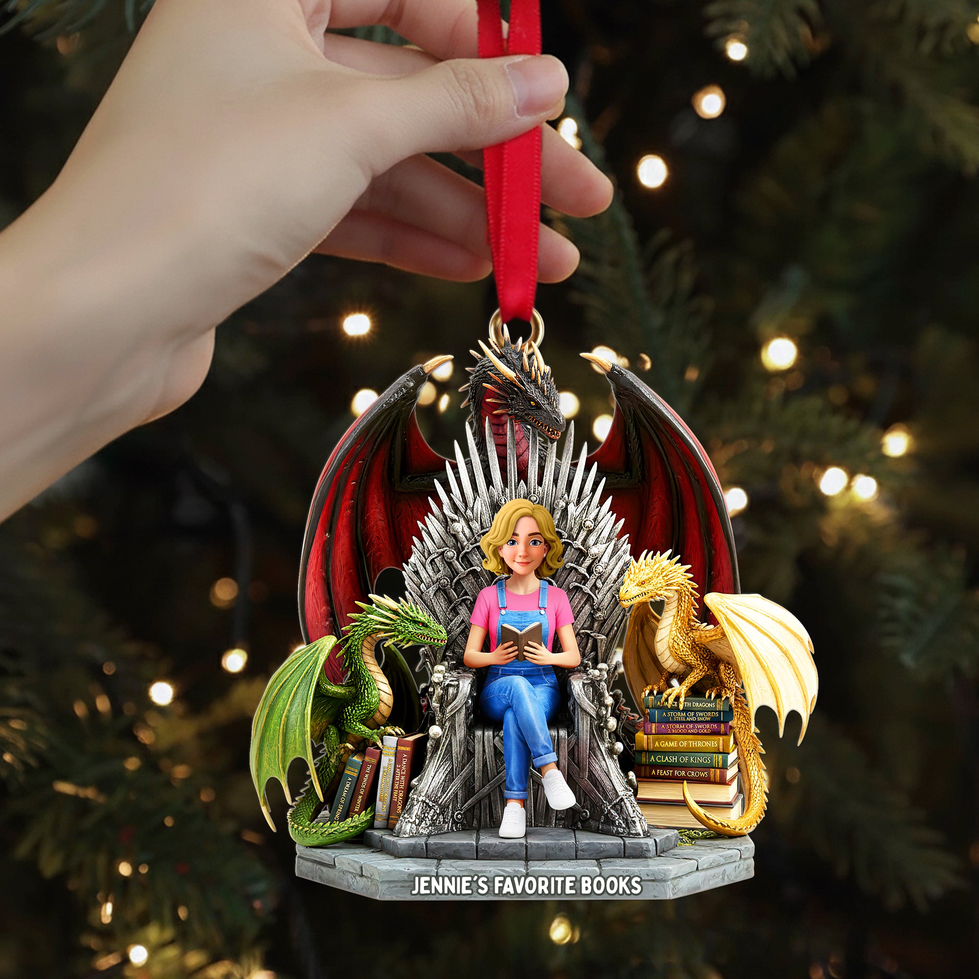 Personalized Gift For Book Lovers, Bookmas Custom Shape Acrylic Christmas Ornament 04hulu181025 - Image 5