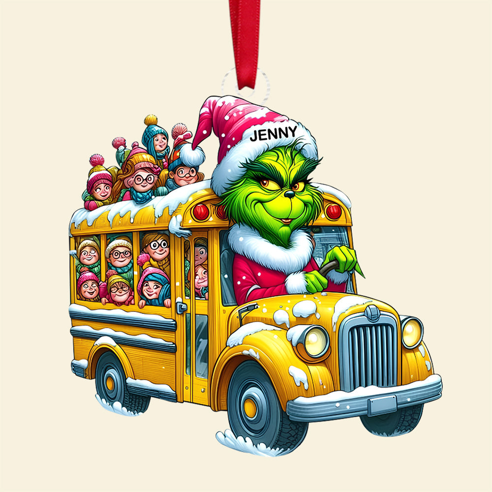 Personalized Gift For Bus Driver Ornament, Green Monster 01qhtn091124 - Image 4