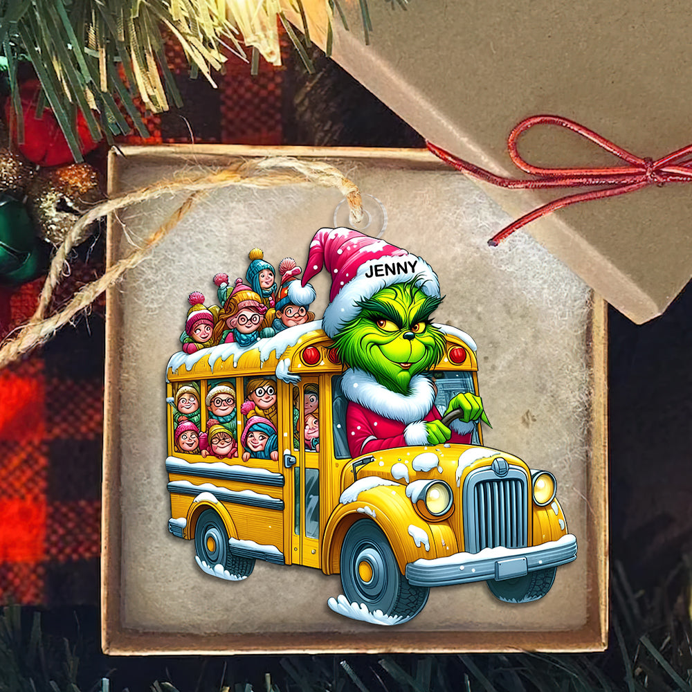 Personalized Gift For Bus Driver Ornament, Green Monster 01qhtn091124 - Image 3