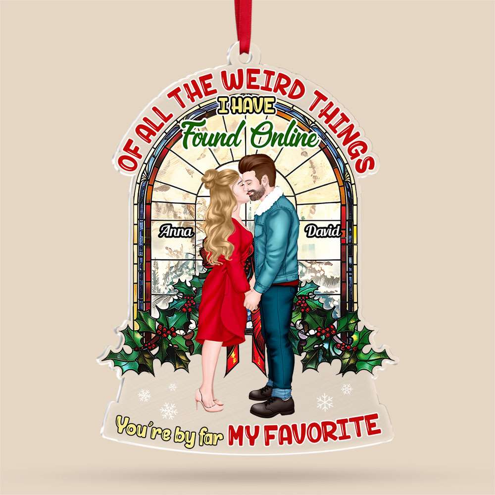 Personalized Gift For Couple, Acrylic Christmas Ornament 03HUTI240924PA You're By Far My Favorite - Image 4