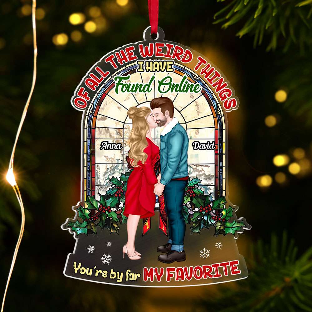 Personalized Gift For Couple, Acrylic Christmas Ornament 03HUTI240924PA You're By Far My Favorite - Image 3