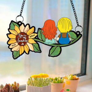 Personalized Gift For Couple Acrylic Suncatcher Ornament You're My Sunshine 02KAQN061224HG