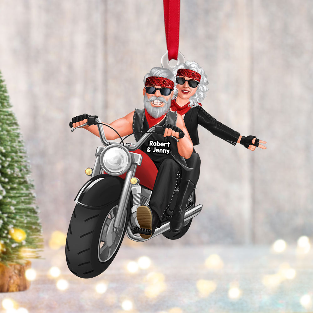 Personalized Gift For Couple Christmas Ornament Motorbike Couple 016ACTI111124DA - Image 3
