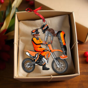 Personalized Gift For Couple Christmas Ornament Motorcross Couple 015ACTI111124PA