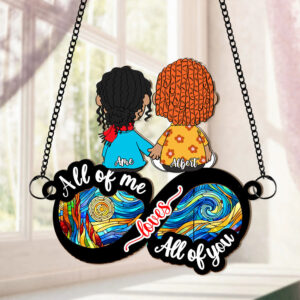 Alternative view of Personalized Gift For Couple Suncatcher Ornament Holding Hand Couple 04XQLU020225HG