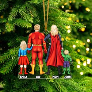 Alternative view of Personalized Gift For Family Christmas Ornament Hero Family 02HUMH231124PA