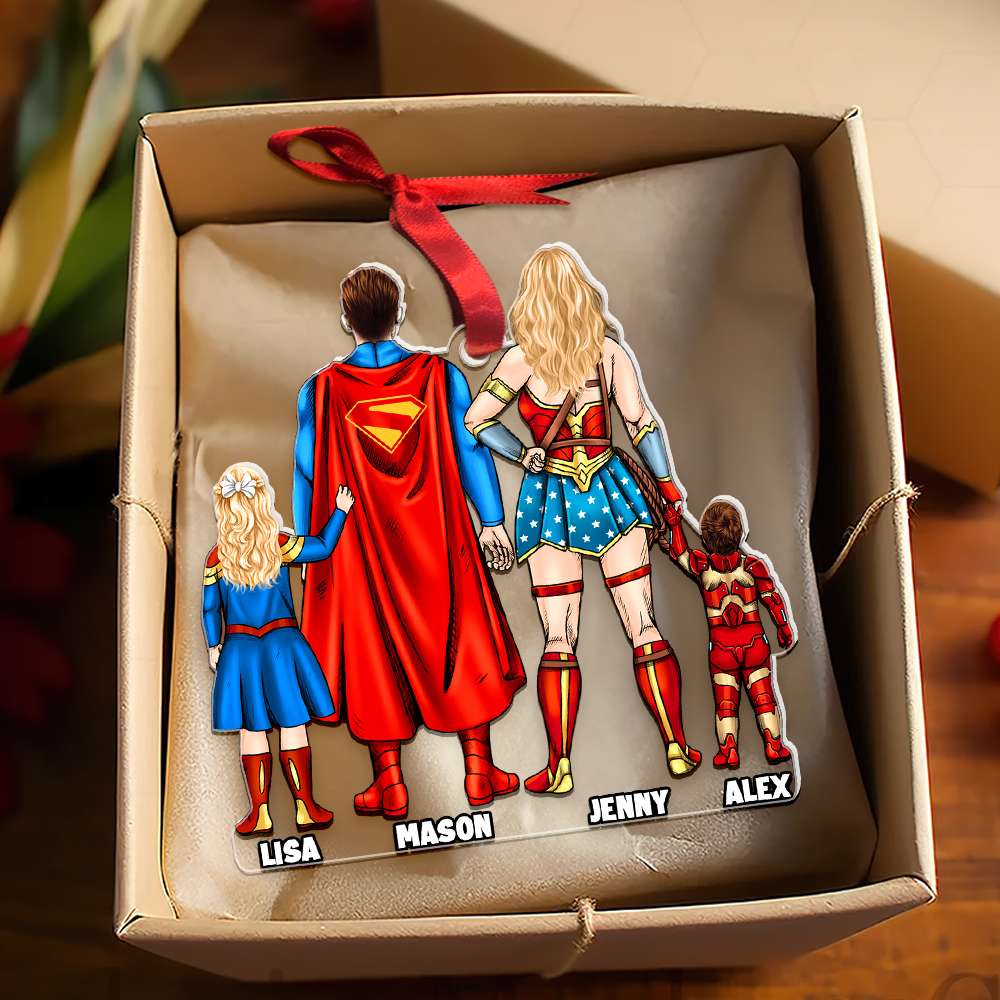Personalized Gift For Family Christmas Ornament Hero Family 02HUMH231124PA - Image 4