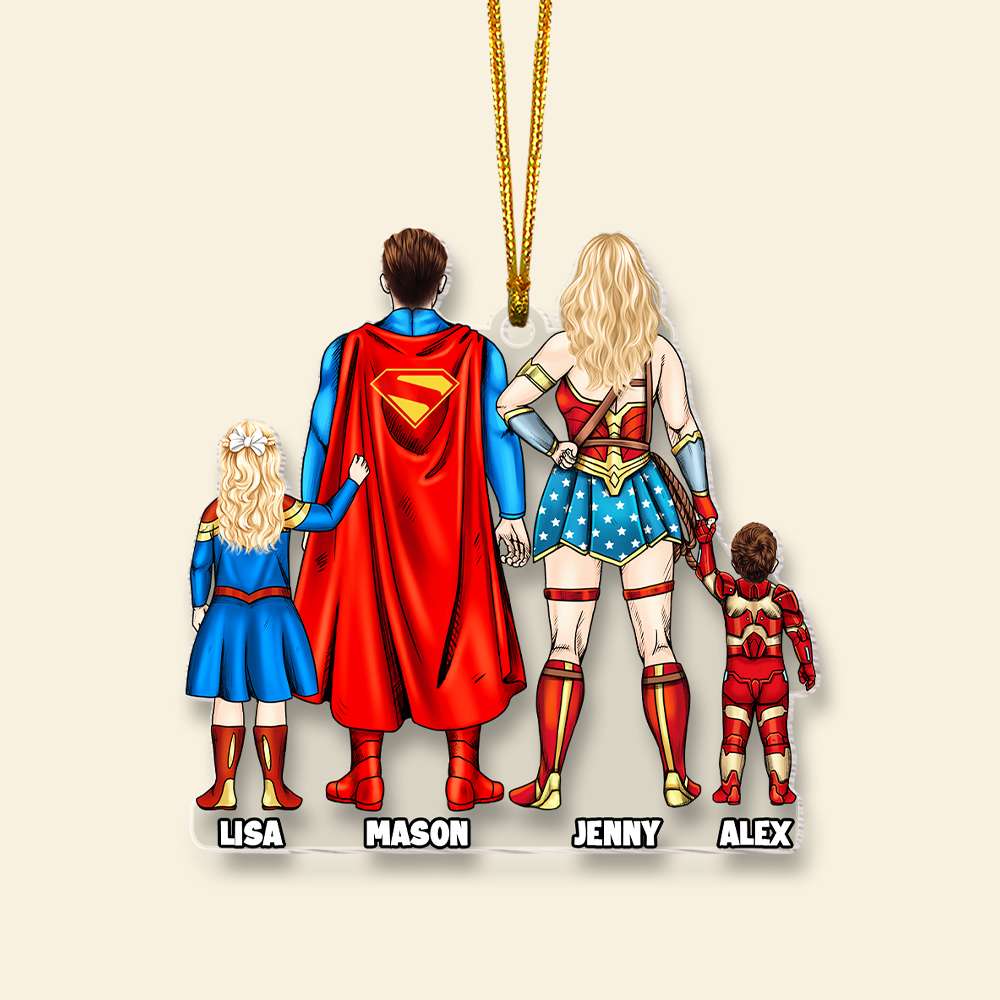 Personalized Gift For Family Christmas Ornament Hero Family 02HUMH231124PA - Image 5