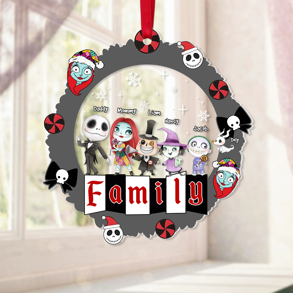 Personalized Gift For Family Ornament, Horror Christmas Family 01KAPU091124 - Image 3