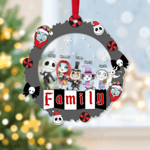 Personalized Gift For Family Ornament, Horror Christmas Family 01KAPU091124