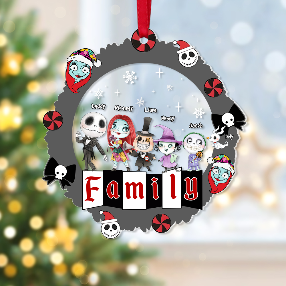 Personalized Gift For Family Ornament, Horror Christmas Family 01KAPU091124