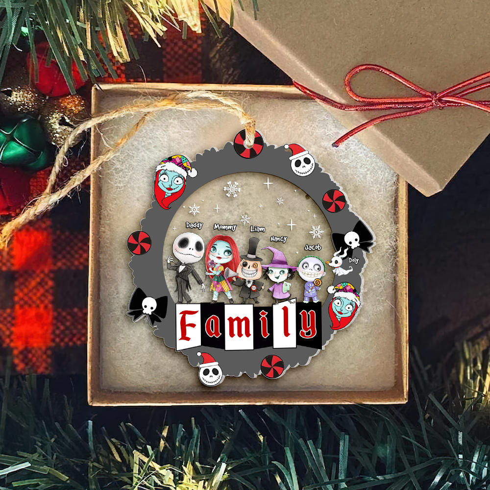 Alternative view of Personalized Gift For Family Ornament, Horror Christmas Family 01KAPU091124