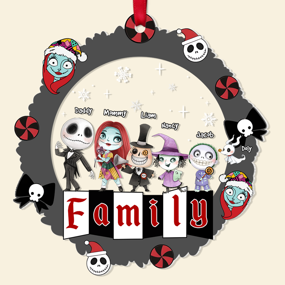 Personalized Gift For Family Ornament, Horror Christmas Family 01KAPU091124 - Image 5
