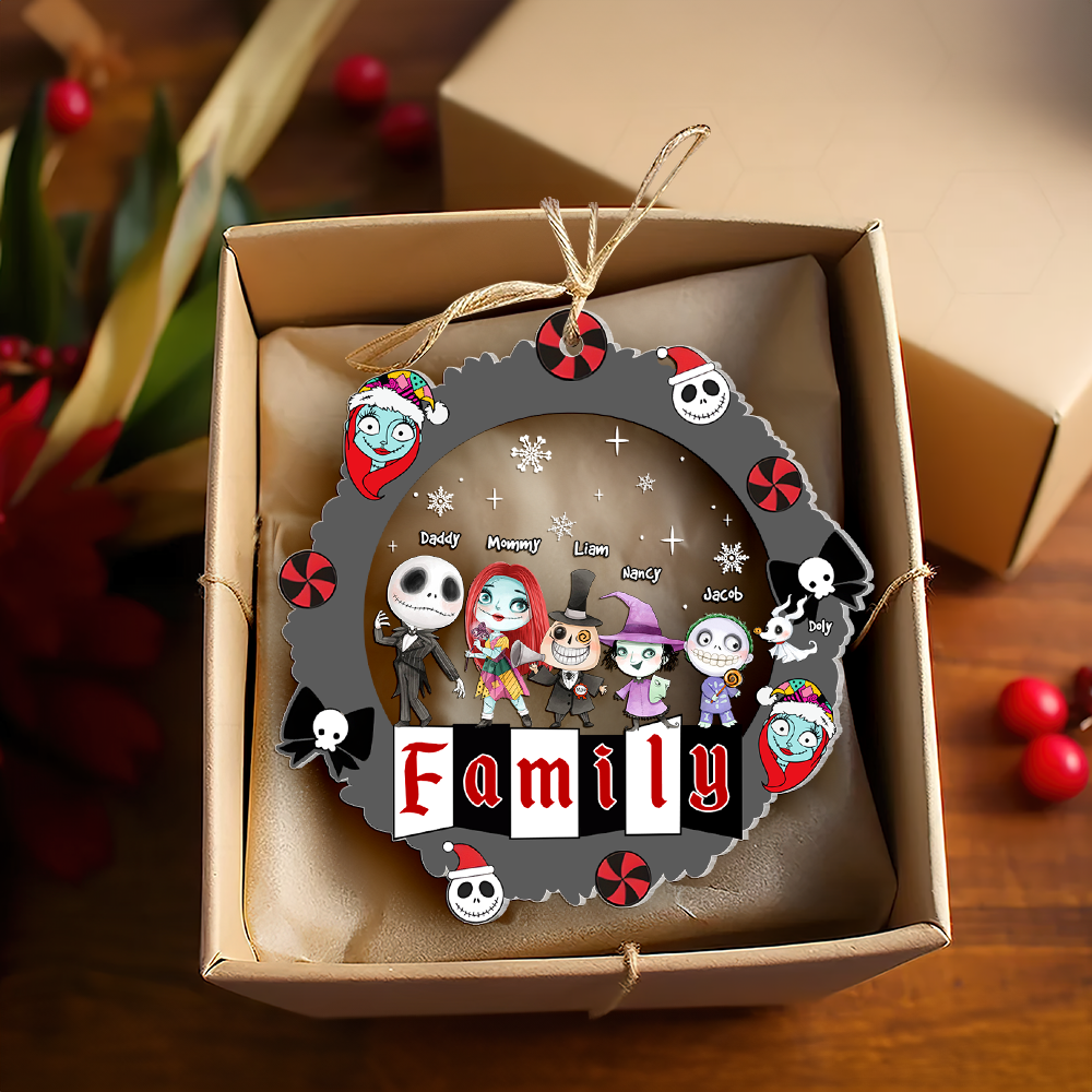 Personalized Gift For Family Ornament, Horror Christmas Family 01KAPU091124 - Image 4