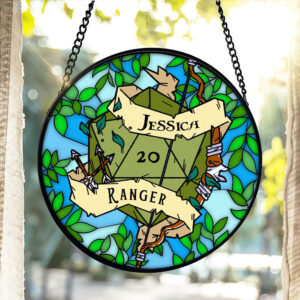 Alternative view of Personalized Gift For Fantasy Role-playing Game Fan Stained Glass Suncatcher 07qhti060924