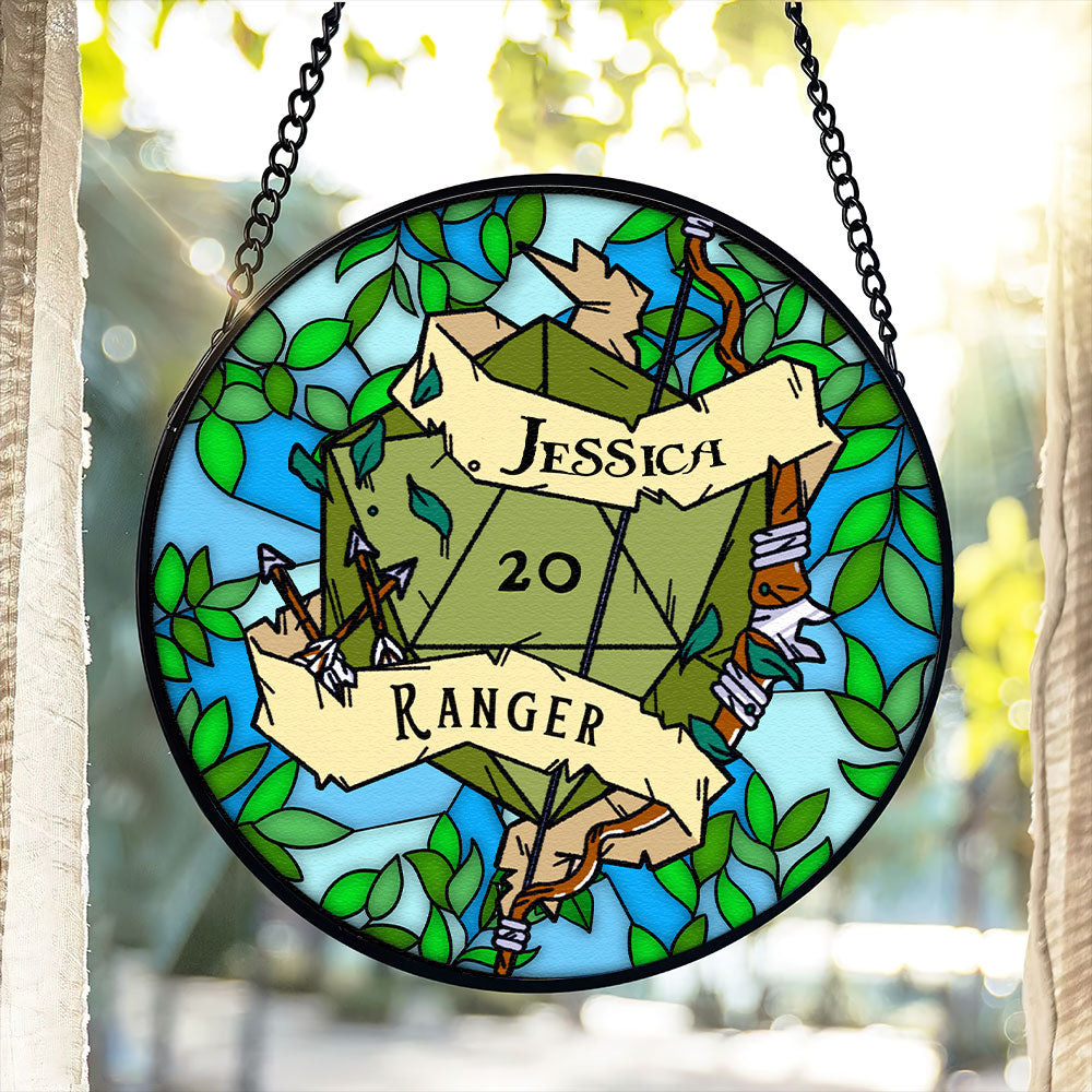 Alternative view of Personalized Gift For Fantasy Role-playing Game Fan Stained Glass Suncatcher 07qhti060924