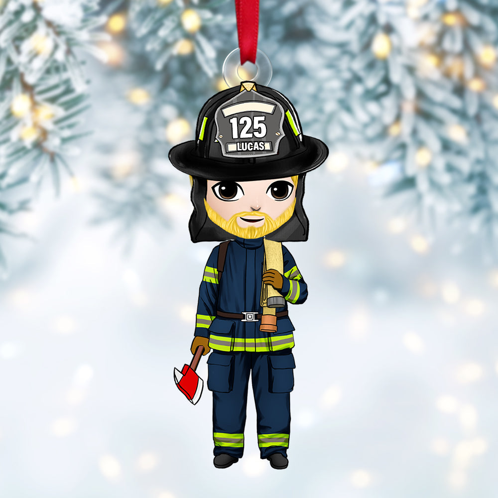 Alternative view of Personalized Gift For Firefighter Christmas Ornament 02ACTN141124HH