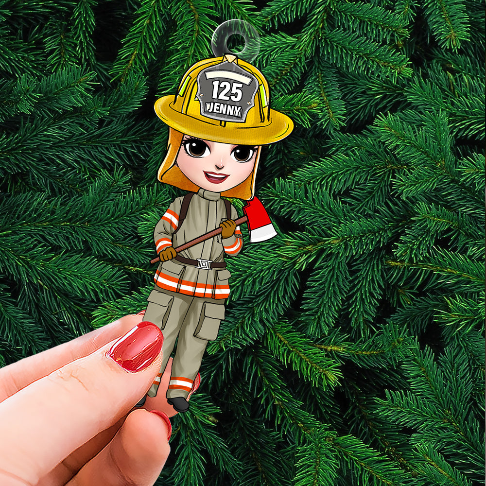 Personalized Gift For Firefighter Christmas Ornament 02ACTN141124HH - Image 3