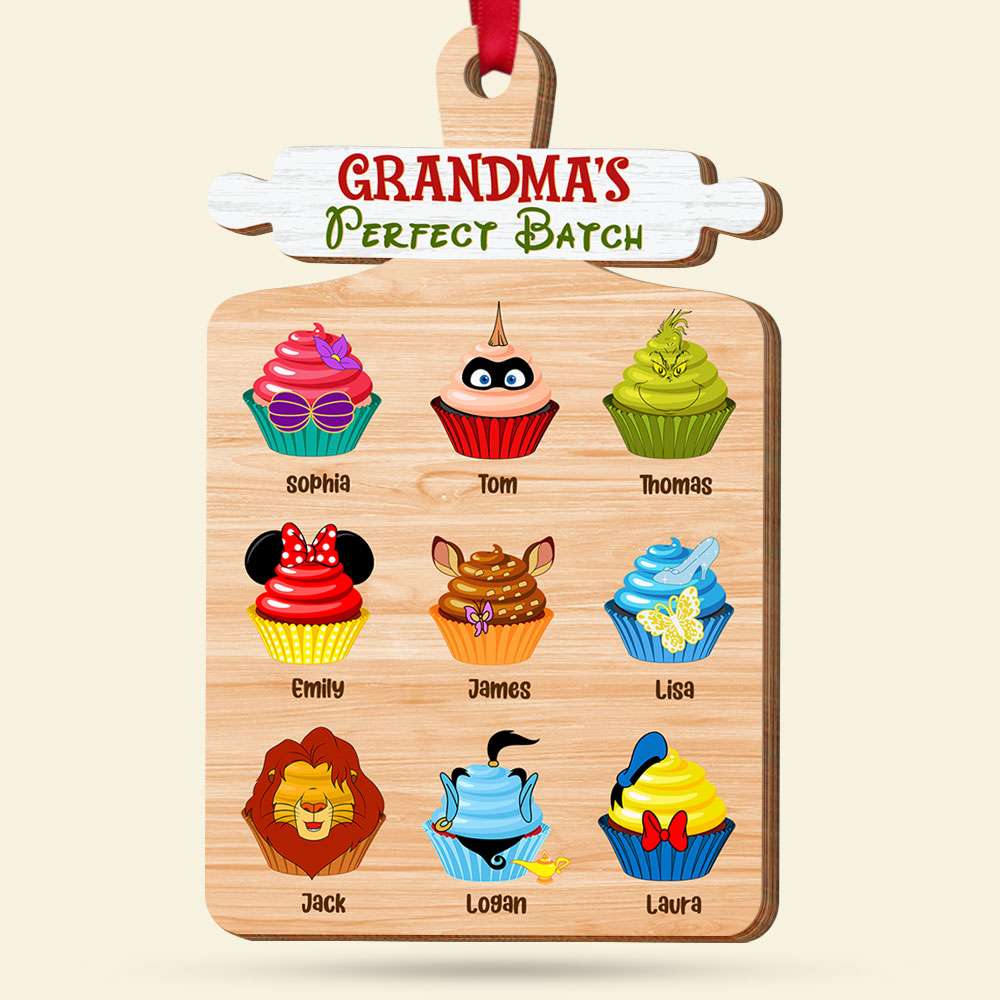 Personalized Gift For Grandma Wood Ornament Cupcake Kids Ornament 04HUTI211023QN - Image 4