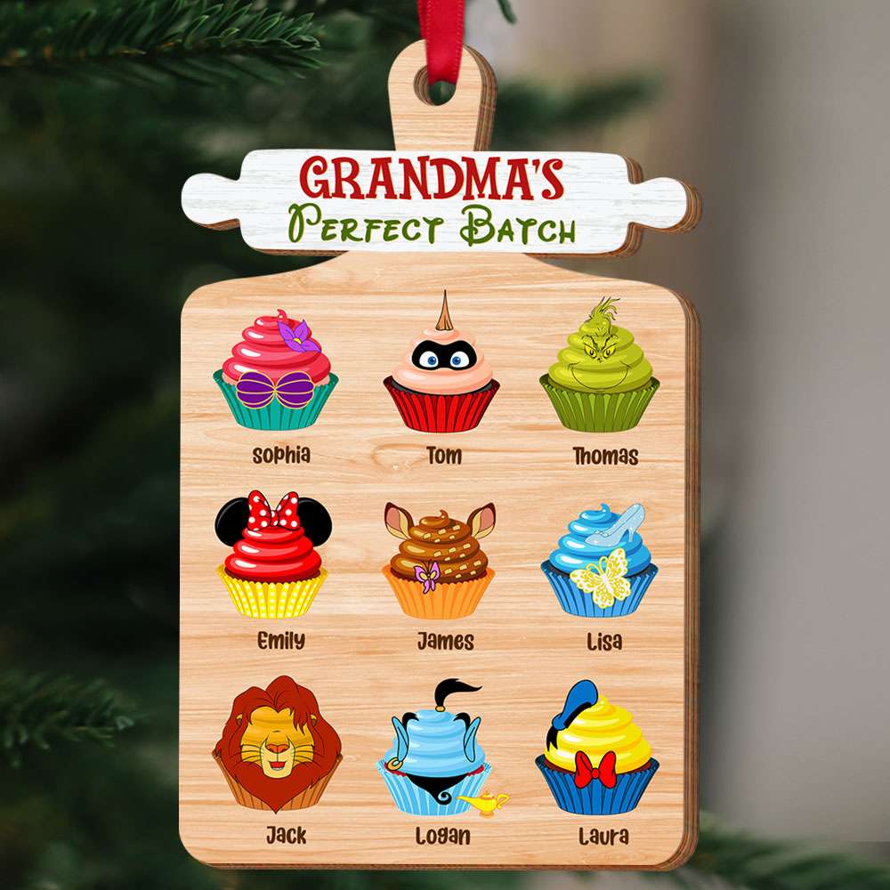Personalized Gift For Grandma Wood Ornament Cupcake Kids Ornament 04HUTI211023QN - Image 3