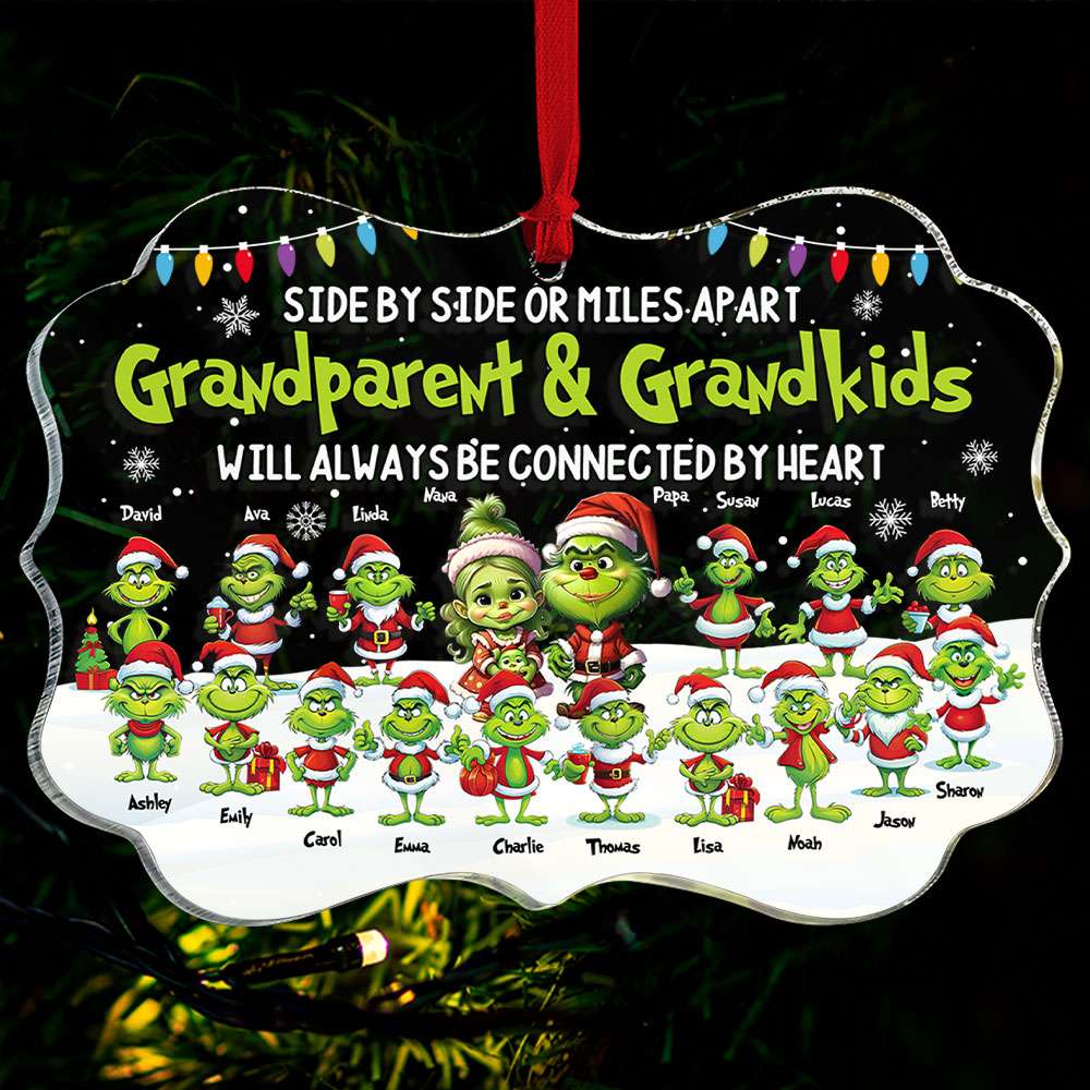 Alternative view of Personalized Gift For Grandparents Christmas Ornament Side By Side Or Miles Apart 01ACTI240924