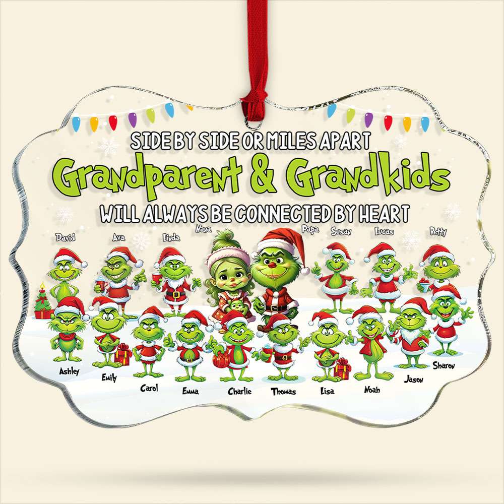 Personalized Gift For Grandparents Christmas Ornament Side By Side Or Miles Apart 01ACTI240924 - Image 3