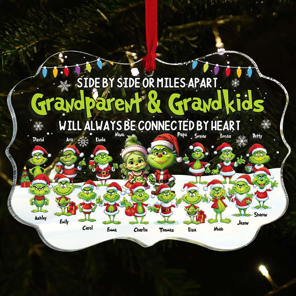 Personalized Gift For Grandparents Christmas Ornament Side By Side Or Miles Apart 01ACTI240924