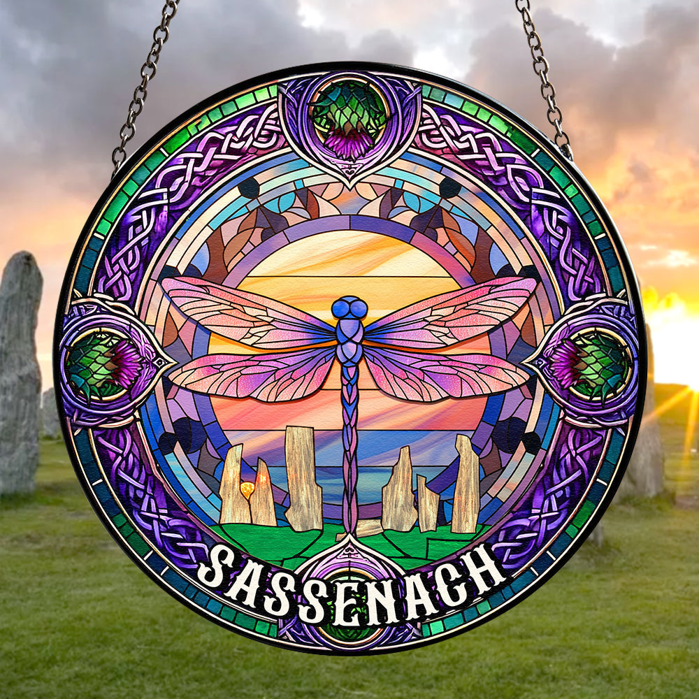 Alternative view of Personalized Gift For Historical Fantasy Novel Fans Suncatcher, Dragonfly Stained Glass 06QHTN290824
