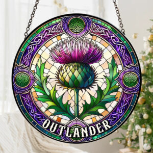 Alternative view of Personalized Gift For Historical Fantasy Novel Fans Suncatcher, Thistle Stained Glass 05QHTN290824
