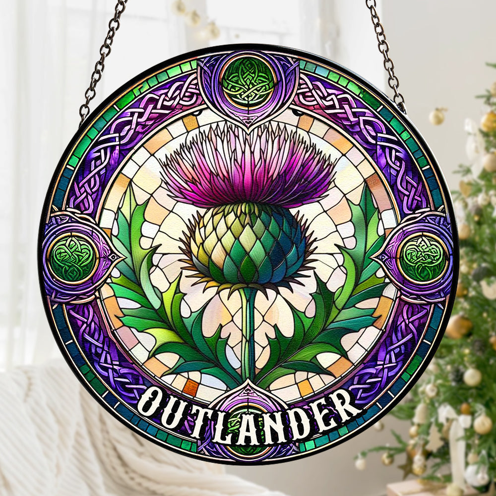 Alternative view of Personalized Gift For Historical Fantasy Novel Fans Suncatcher, Thistle Stained Glass 05QHTN290824
