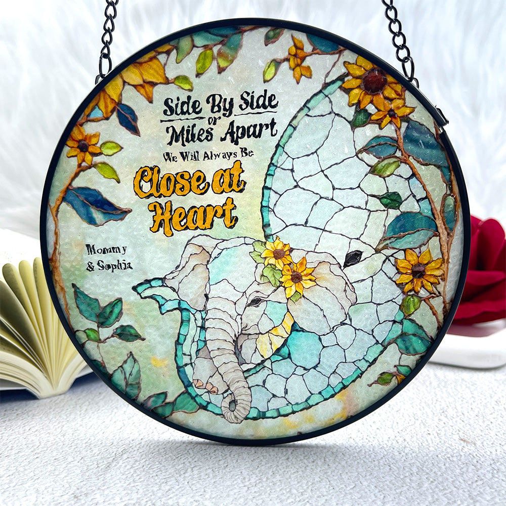 Personalized Gift For Mom Stained Glass, Mom & Baby Elephant Embracing With Trunk 02qhdt080325 - Image 7