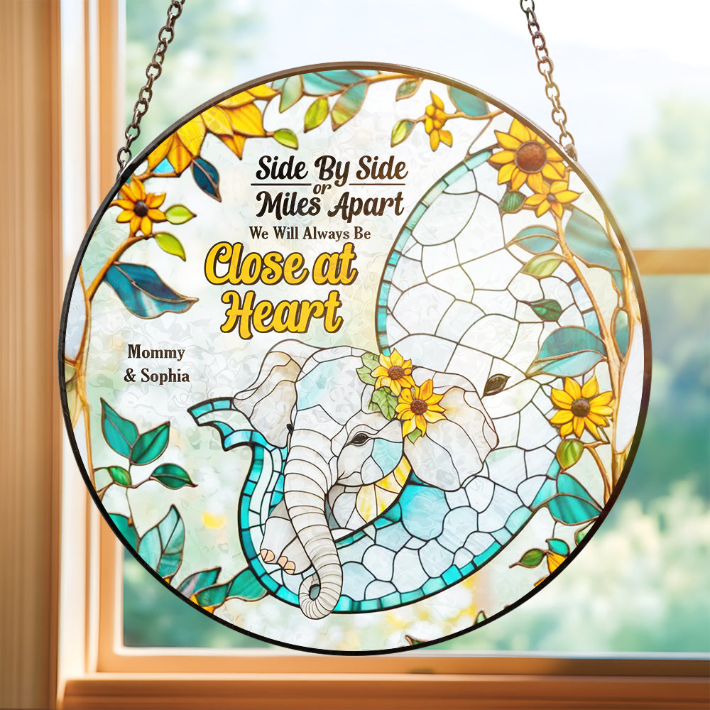 Personalized Gift For Mom Stained Glass, Mom & Baby Elephant Embracing With Trunk 02qhdt080325 - Image 5