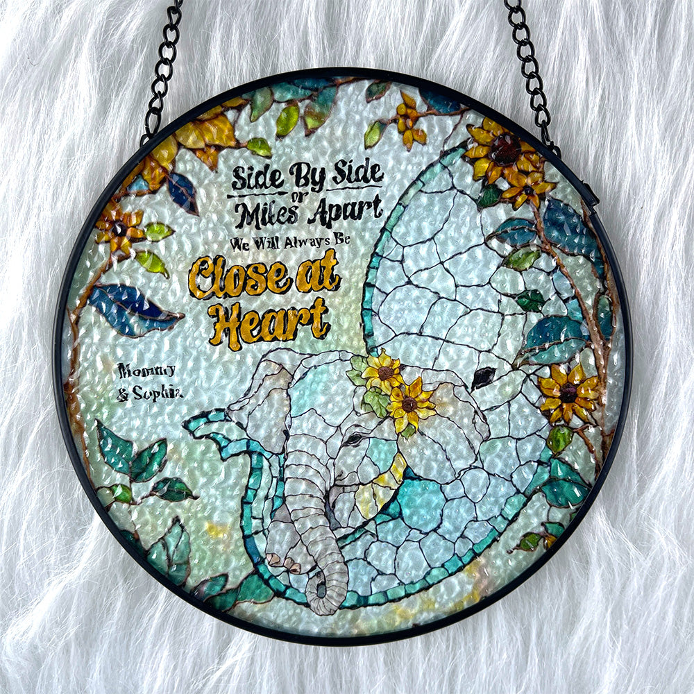 Personalized Gift For Mom Stained Glass, Mom & Baby Elephant Embracing With Trunk 02qhdt080325 - Image 8