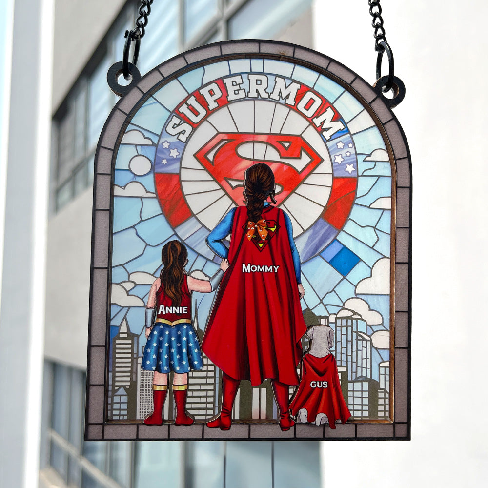 Personalized Gift For Mom Suncatcher, Strong Mom 02QHLU080325PA - Image 6