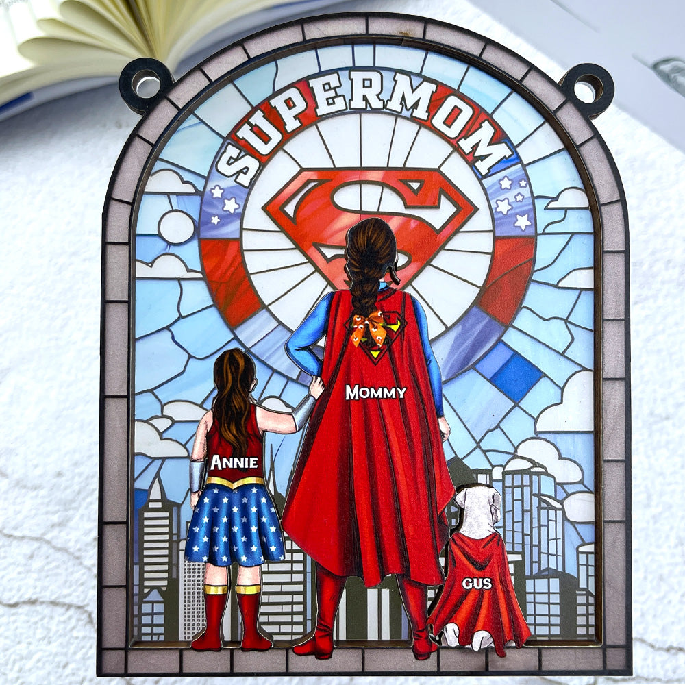 Personalized Gift For Mom Suncatcher, Strong Mom 02QHLU080325PA - Image 5