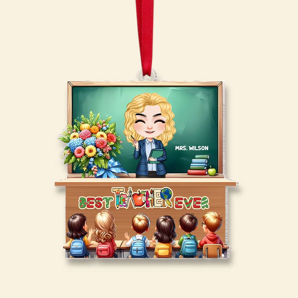 Alternative view of Personalized Gift For Teacher Ornament, Best Teacher Ever 01QHMH141124HH