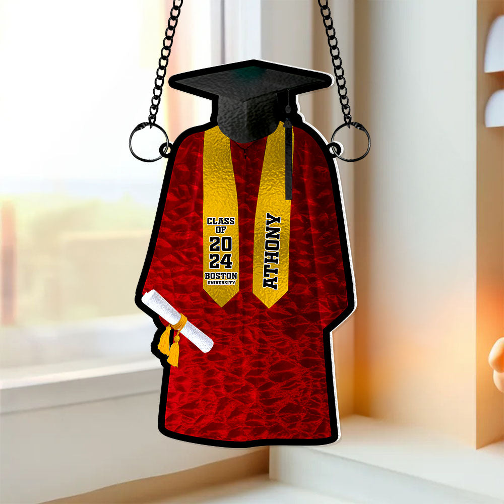 Personalized Gift Graduation Gown Suncatcher Ornament 04OHLU261224