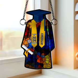 Alternative view of Personalized Gift Graduation Gown Suncatcher Ornament 04OHLU261224