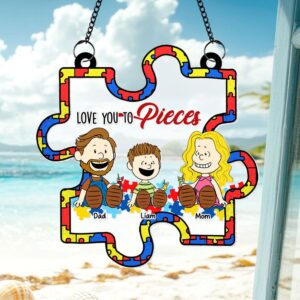 Alternative view of Personalized Gifts For Autism Family Suncatcher Ornament 01kati240225pa