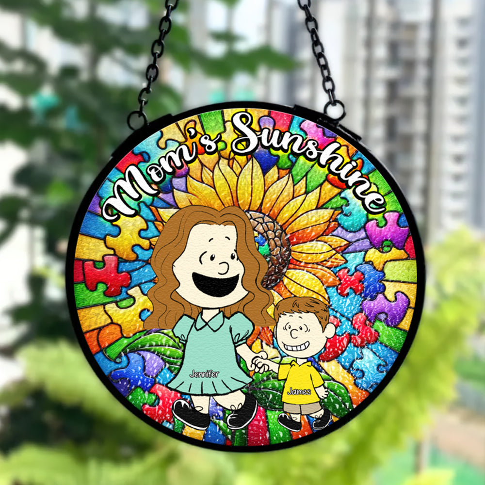 Alternative view of Personalized Gifts For Autism Mom Stained Glass 03kaqn250225hh