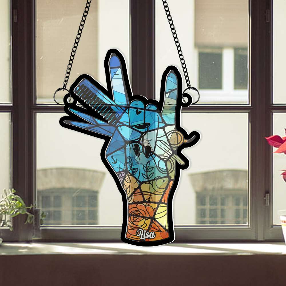 Personalized Gifts For Barber Suncatcher Ornament Hair Salon 01OHMH070125 - Image 3